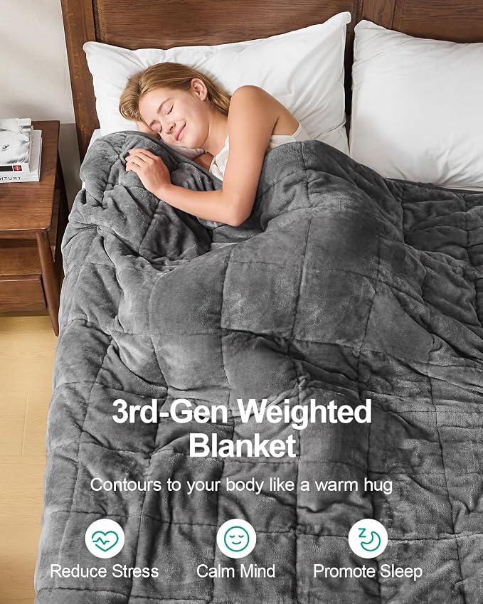 Super Fuzzy Soft Sherpa Fleece Weighted Blanket, 20 lbs Dual Sided Fluffy Heavy - Image 2