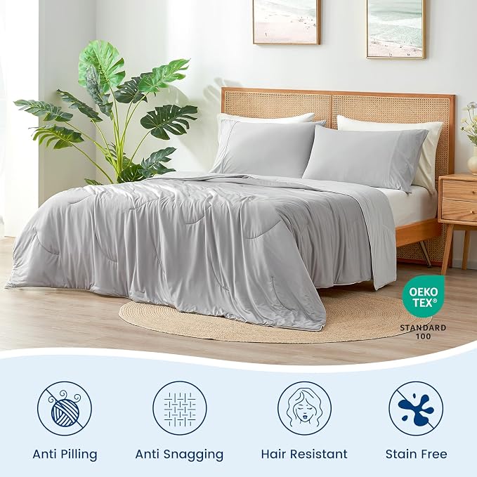 Cozy Bliss Cooling Comforter Twin Size, Reversible Lightweight Cooling Blankets - Image 6