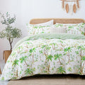LONAVA Queen Tropical 3 Pcs Duvet Cover Set, Breathable Soft Microfiber Sage by LONAVA