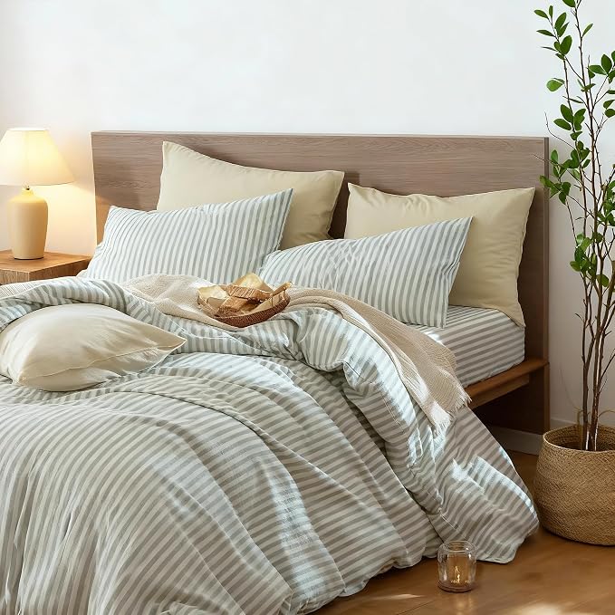 Nayoroom Striped Duvet Cover Queen Size - Image 2
