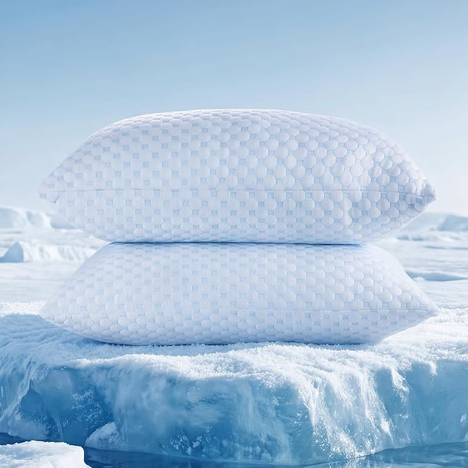 Favocama Cooling Pillow for Sleeping, Shredded Memory Foam Pillows Queen Size by Favocama
