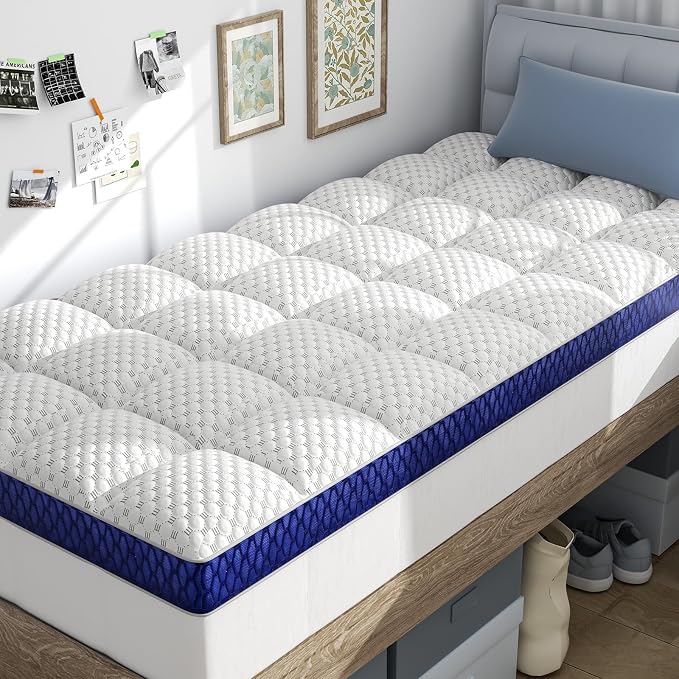 BEDELITE Twin XL Mattress Topper 3 Inch Thick Mattress Pad, Plush Pillow Top by BEDELITE
