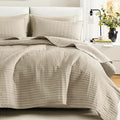 Comfort Spaces Queen Quilt Set Modern Reversible Plaid Coverlet Queen Bedding by ComfortSpaces