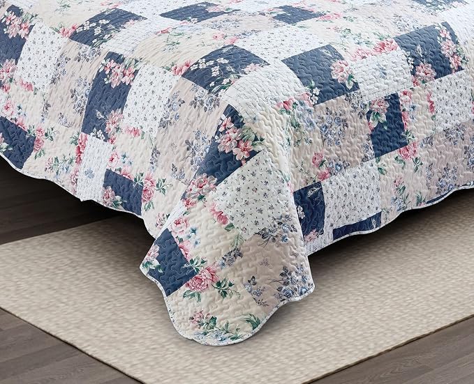 Brilliant Sunshine Roses in Beige Quilt Set, 2-Piece Bedding Sets, Lively - Image 4