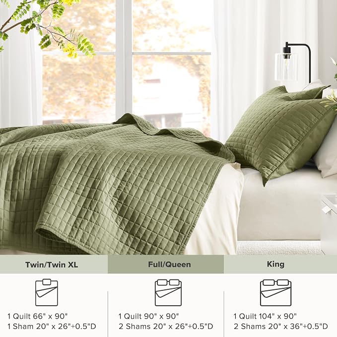 Comfort Spaces Queen Quilt Set Modern Reversible Plaid Coverlet Full Bedding - Image 7
