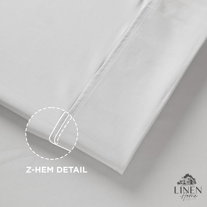 Linen Home 100% Cotton Percale 1 Flat Sheet, King Size - Image 3