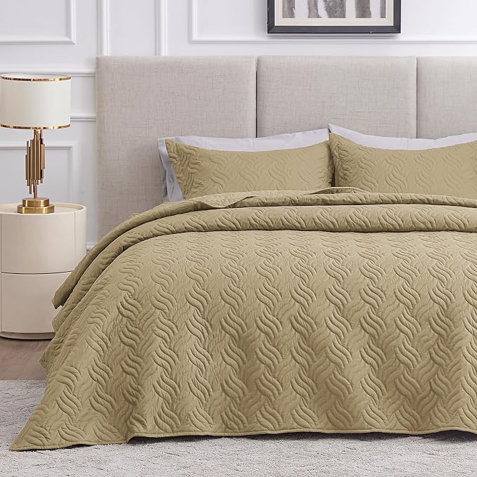 Love's cabin Quilts for Full Bed Camel Bedspreads Bedding Set by Lovescabin