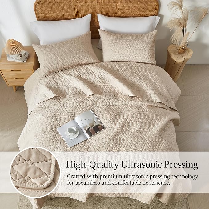 akkialla King/Cal King Size Quilt Bedding Set, Modern Style Geometric Pattern - Image 5