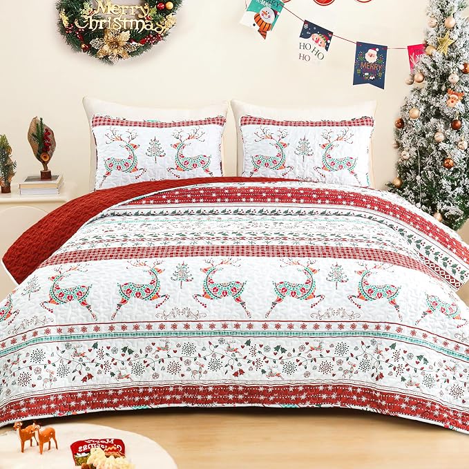 Exclusivo Mezcla Reversible Christmas Quilts Queen Size by ExclusivoMezcla