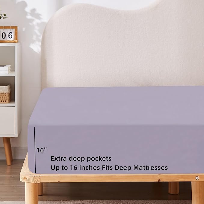HBHLFZ Twin XL Fitted Sheet Only, Soft Breathable Bottom Sheet - Image 3