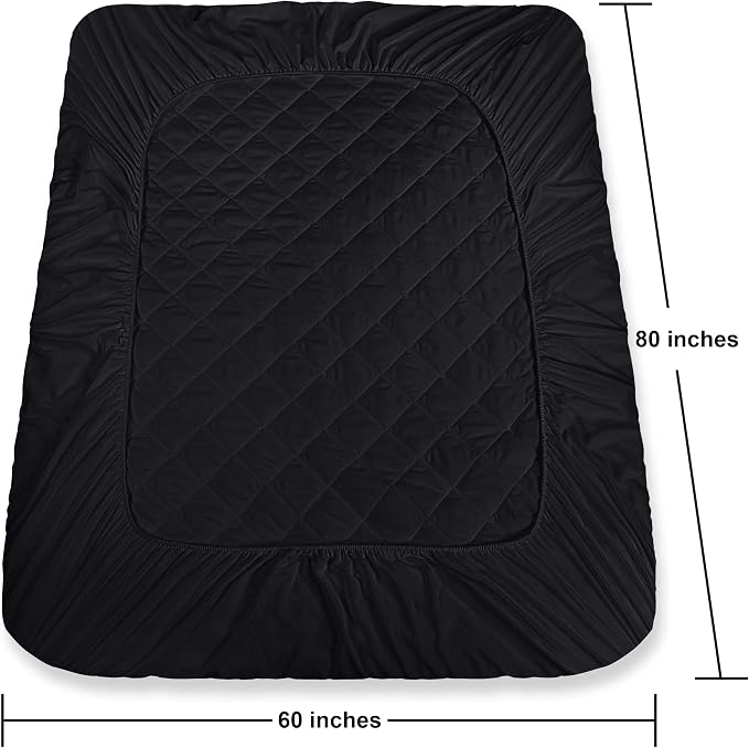 Utopia Bedding Quilted Fitted Mattress Pad, Queen Size, Elastic Fitted Mattress - Image 4