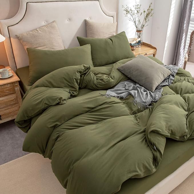 PURE ERA Jersey Knit Duvet Cover Set 100% T-Shirt Cotton Super Soft Comfy 2pc - Image 2
