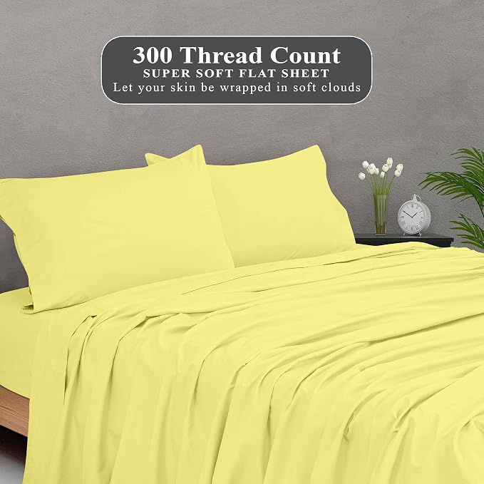 Royale Linens 300 Thread Count 100% Long Staple Combed Cotton Flat Sheet - Image 5