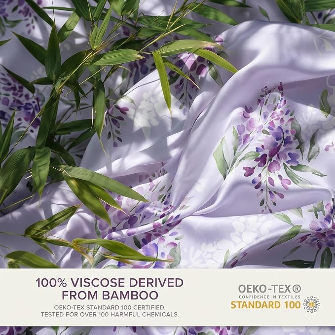 YIYEA 100% Viscose Derived from Bamboo Pillow Cases Set of 2, 600 Thread Count - Image 3