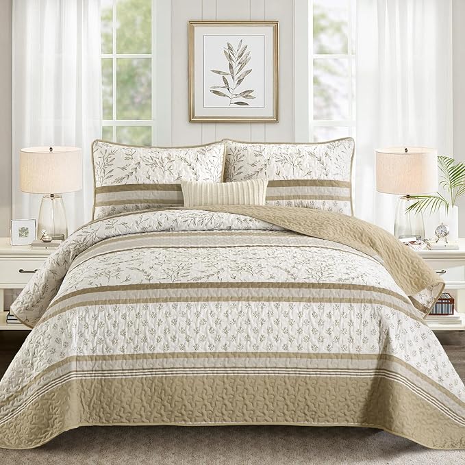 DJY Striped Quilt Set Queen Size - Image 2