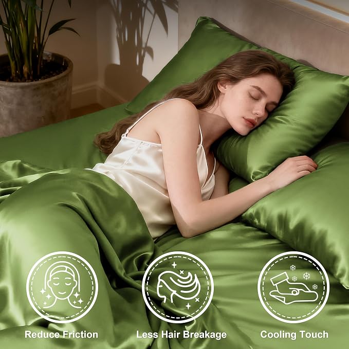 Love's cabin Twin Satin Sheets Sets - Image 3