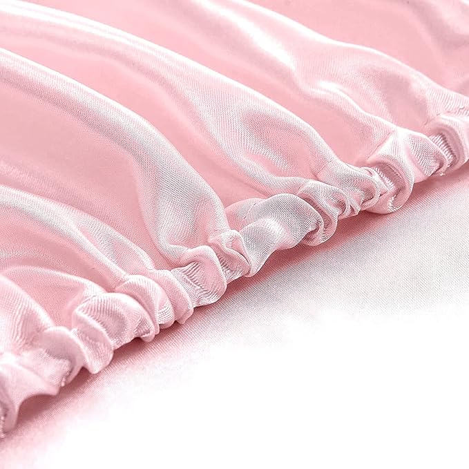 Homiest Blush Pink Satin Fitted Sheet Twin XL Size, Deep Pocket, Luxury & Ultra - Image 4