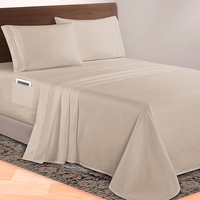 Elegant Comfort Luxurious 1500 Premium Hotel Quality Microfiber 4-Piece Sheet by ELEGANTCOMFORT
