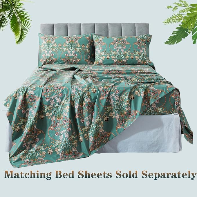 FADFAY Duvet Cover Set Floral Bedding Button Closure Twin 100% Cotton 600 TC - Image 7