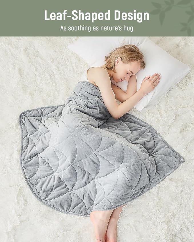 Weighted Lap Blanket 7 lbs for Adults, Luxury Soft Small Weighted Blanket - Image 3