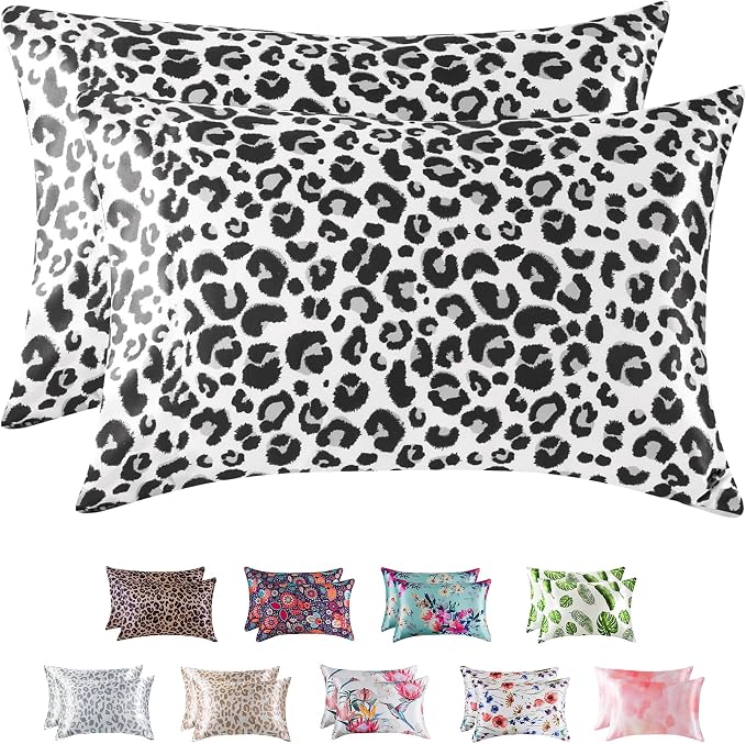 MR&HM Satin Pillowcase for Hair and Skin, Silk Satin Pillowcase 2 Pack by MRHM
