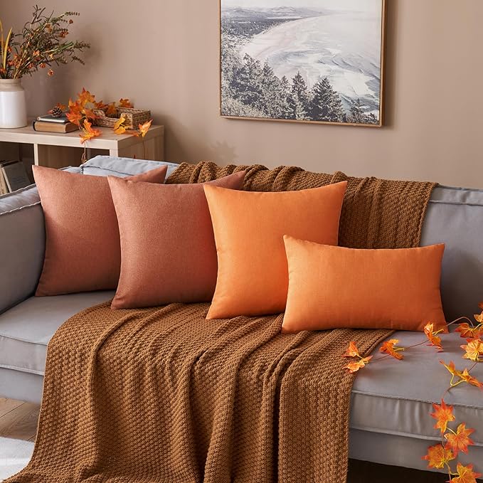 MIULEE Pack of 2 Decorative Outdoor Solid Waterproof Throw Pillow Covers Euro - Image 6