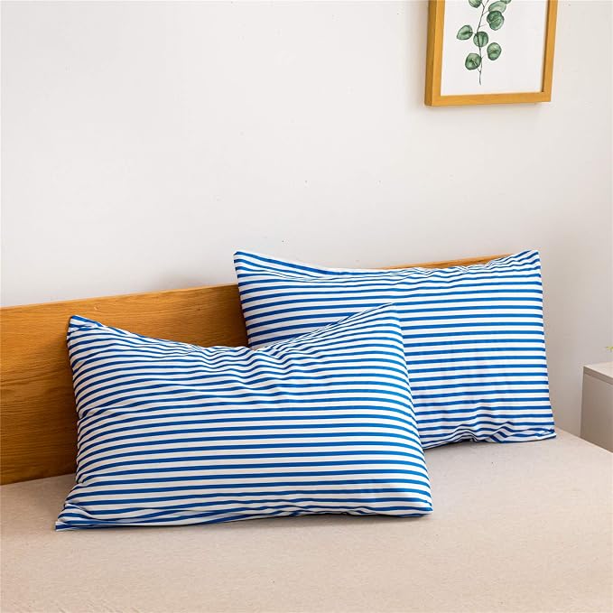 JELLYMONI 100% Natural Cotton 3pcs Striped Duvet Cover Sets, - Image 7