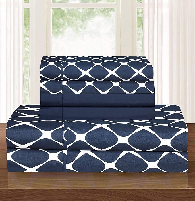 Elegant Comfort Luxury Softest and Coziest 6-Piece Bed Sheet Set, Wrinkle by ELEGANTCOMFORT