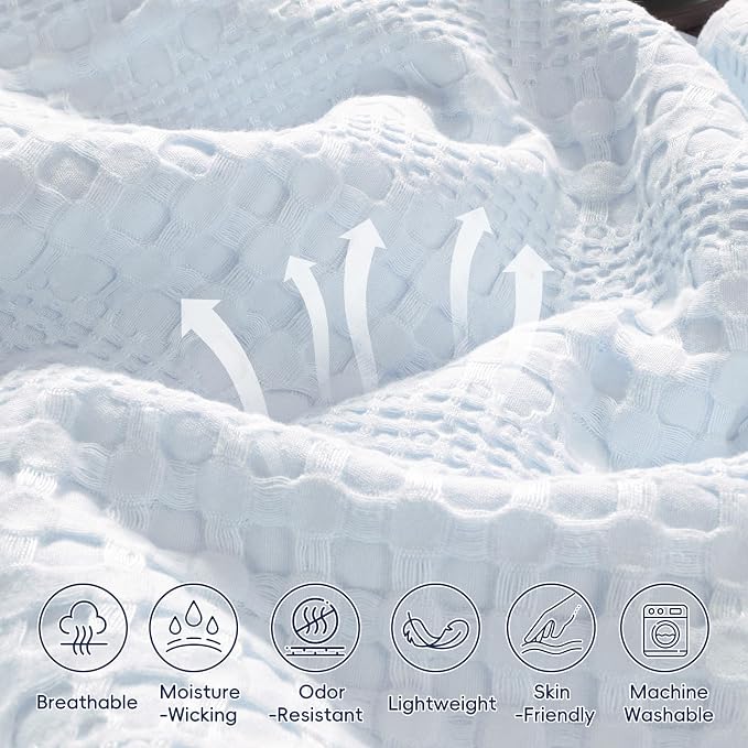 PHF Cooling Waffle Blanket Queen Size, Lightweight 60% Rayon from Bamboo & 40% - Image 5