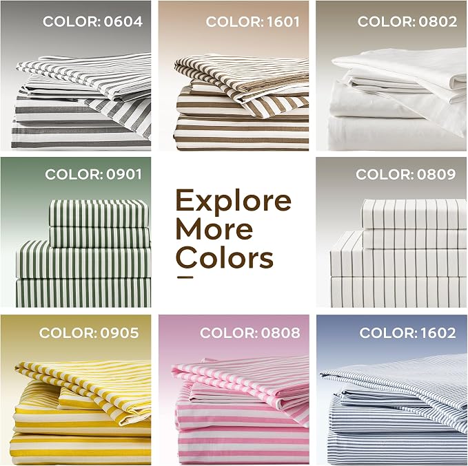 JELLYMONI 100% Natural Cotton 2pcs Striped Duvet Cover Sets - Image 7