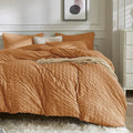 JELLYMONI Burnt Orange Duvet Cover Twin Size, Soft Breathable Seersucker Duvet by JELLYMONI