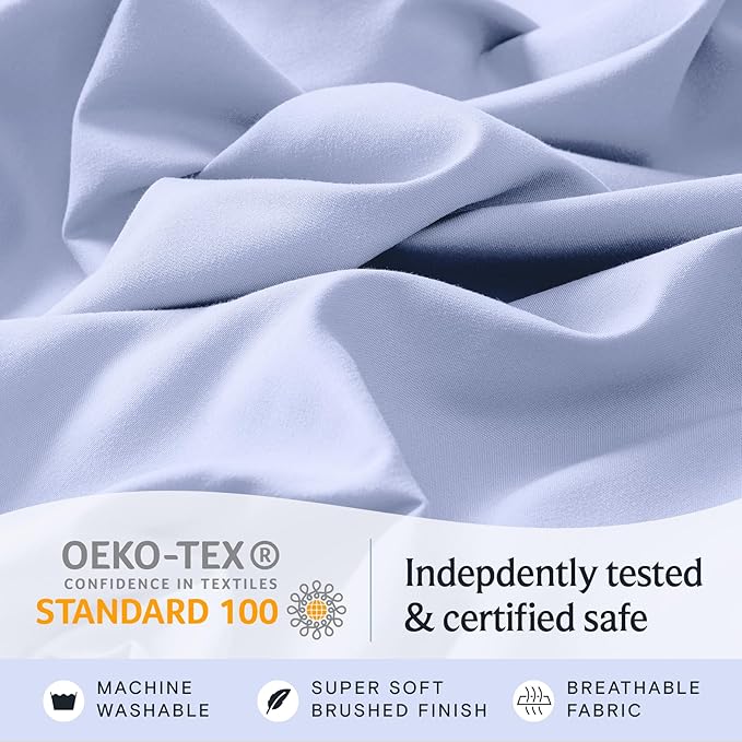 LuxClub 5 PC Sheet Set Bed Sheets Deep Pockets 16" Eco Friendly Wrinkle Free - Image 5