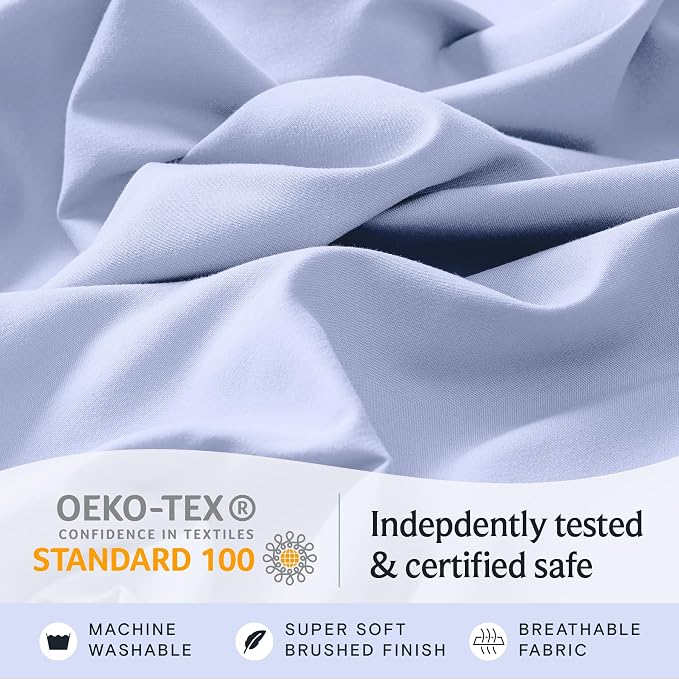LuxClub 4 PC Sheet Set Bed Sheets Deep Pockets 16" Eco Friendly Wrinkle Free - Image 5