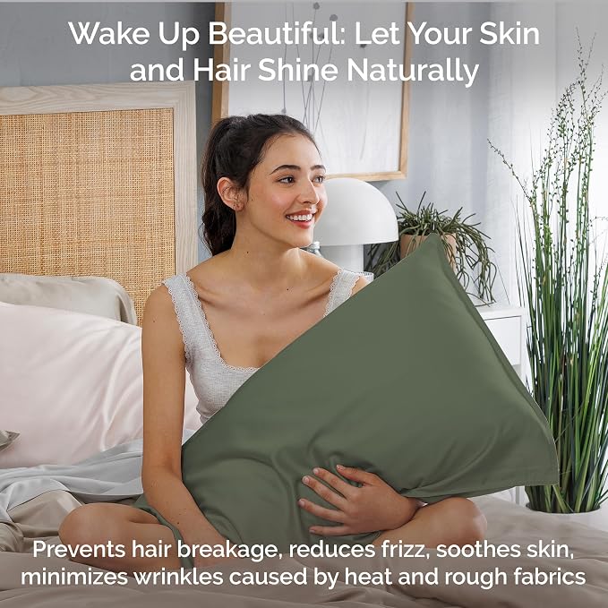 Pillow Cases Queen Size Set of 2 Pillowcases 100% Viscose from Bamboo Cooling - Image 5