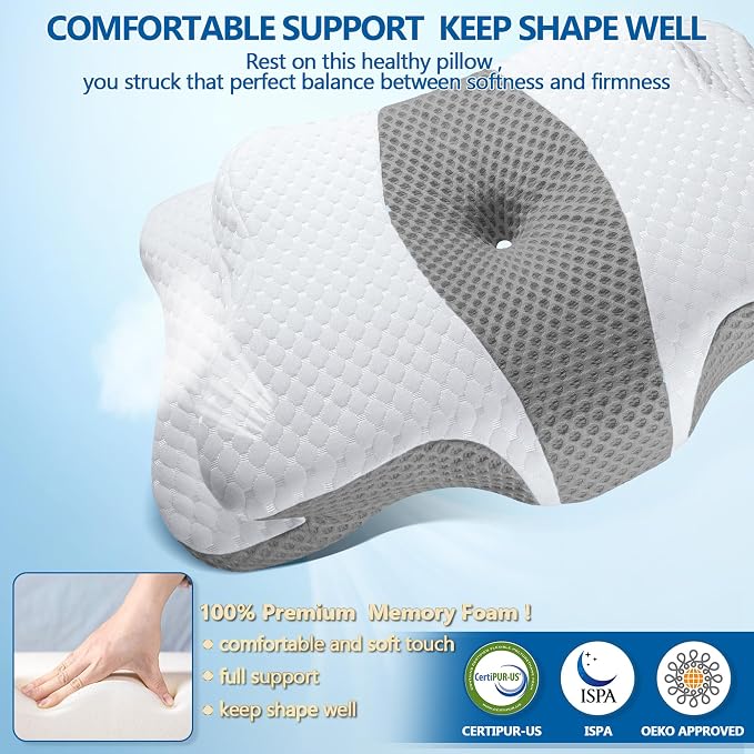 CHxxy Memory Foam Pillows, Cervical Pillow - Image 5