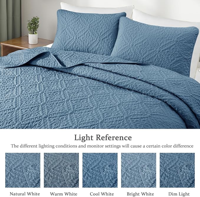 Exclusivo Mezcla California King Quilt Bedding Set, Lightweight Soft Bedspreads - Image 3