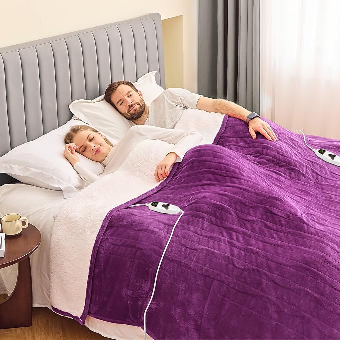 greenoak Heated Blanket Electric Queen Size 84"X90" Dual Control, Heating - Image 3
