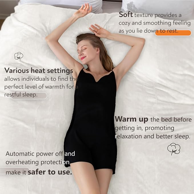 Wapaneus Heated Blanket Electric Queen Size 84"x90"-Dual Control - Image 2