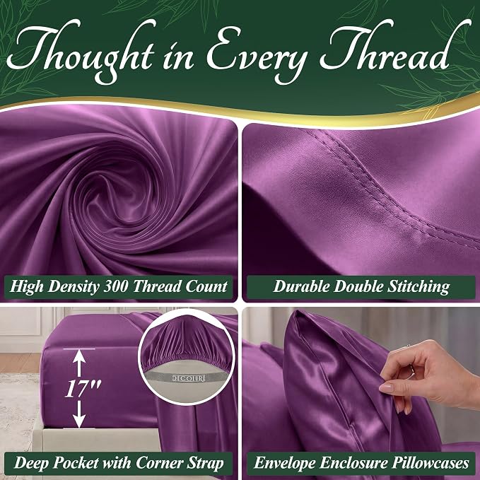 DECOLURE 100% Viscose Derived from Bamboo Sheets California King Size - Image 4