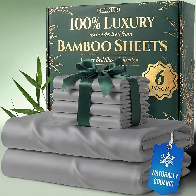 DECOLURE 100% Viscose Derived from Bamboo Sheets Full Size by DECOLURE