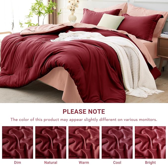MUXHOMO 7 Pieces Full Comforter Set, Soft Bed in a Bag Full Size, All Season - Image 6