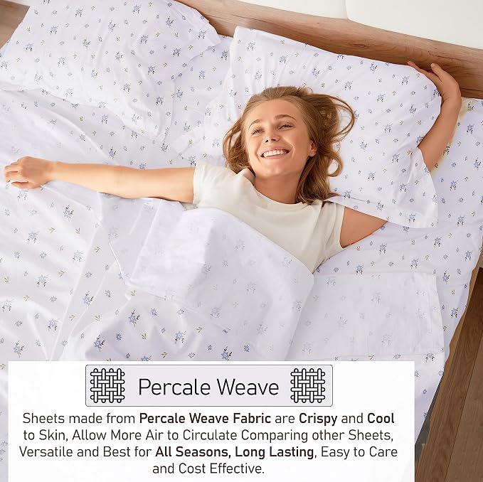 RUVANTI 100% Cotton Sheets – California King Percale Bedding, Cooling & - Image 3