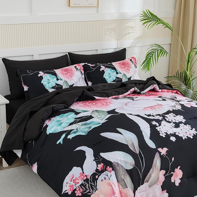 Yogeneg Queen Comforter Set 7 Piece Bed in a Bag, Soft Microfiber Comforter - Image 2