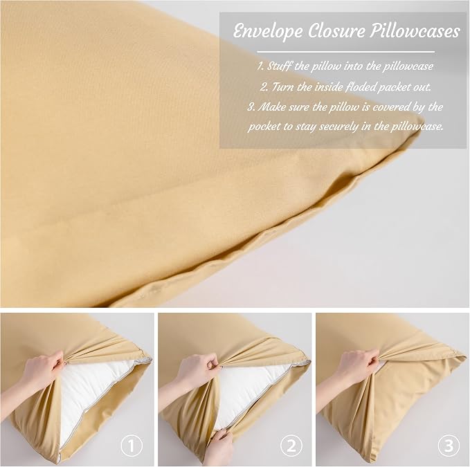 NTBAY 2 Pack Body Pillowcase, 20x54 inches, Light Taupe, Fade Resistant - Image 3