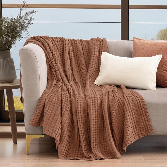 PHF Cooling Waffle Blanket Queen Size, Lightweight 60% Rayon from Bamboo & 40% - Image 5