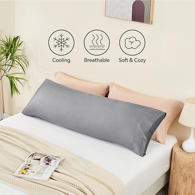 BEDELITE Body Pillow Case Cover, Rayon Made from Bamboo, Cooling Body Pillow - Image 5