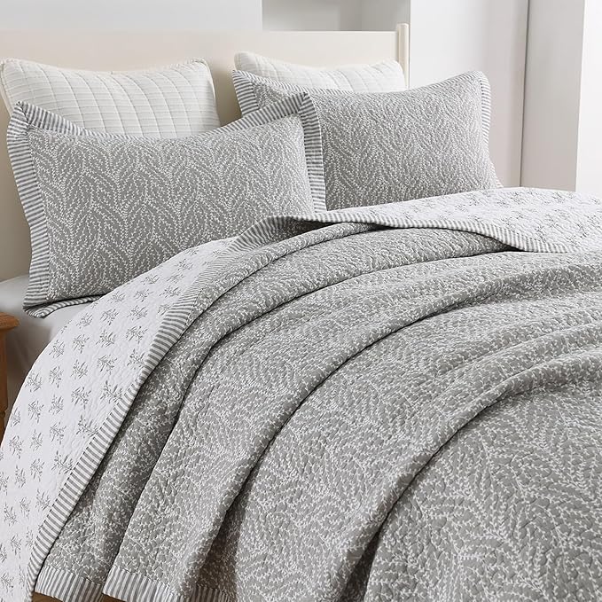 SahSahCasa Quilt Set King Size, 100% Cotton Quilt Bedding Set Bedspread by SahSahCasa