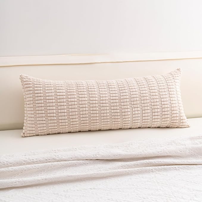 Aegero Corduroy Decorative Throw Pillow Covers 14x36 Inch Soft Striped Pillow by Unknown