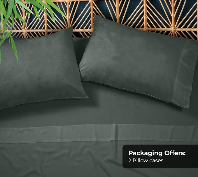 Royale Linens Cooling Pillow Cases Standard Size Set of 2-100% Rayon Derived - Image 5