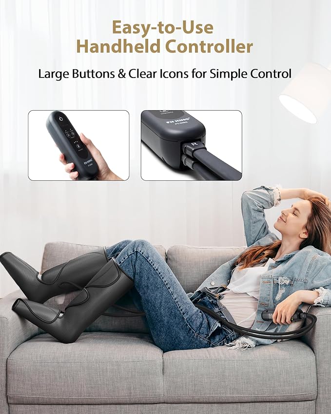 FIT KING Leg Massager for Circulation and Pain Relief, Air Compression Leg and - Image 3